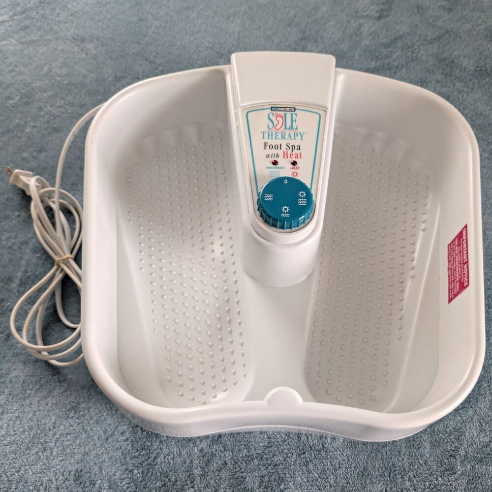 HoMedics ST-1 Sole Therapy Foot Bath Spa Heat Massage 3 Speed White Blue Works